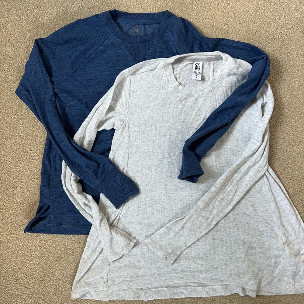 Girls athleta long sleeve tops- gently used. Soft!